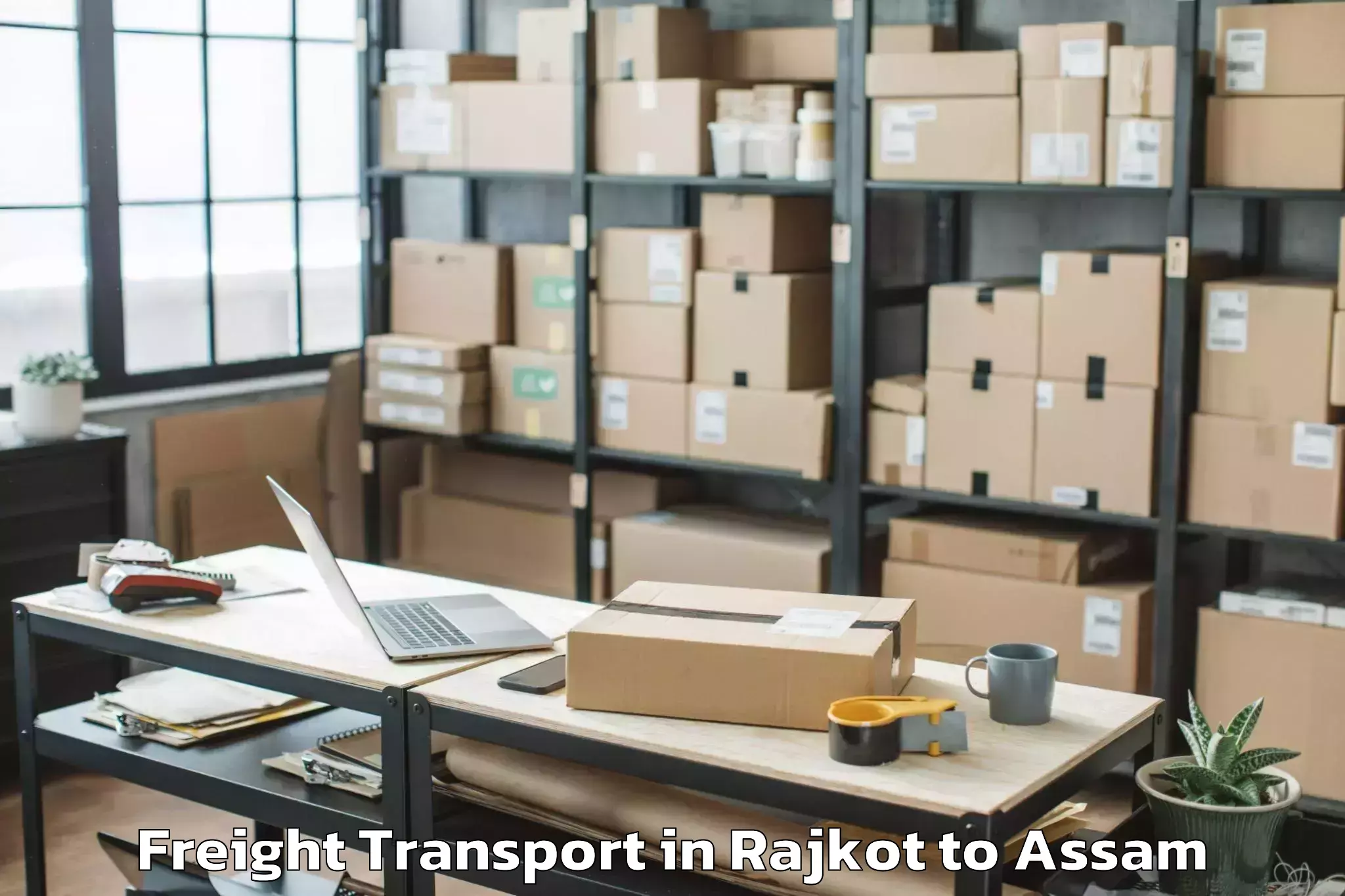 Comprehensive Rajkot to Laharighat Freight Transport